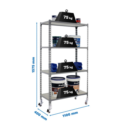 Estantería con baldas de madera Simonrack Maderclick Mobile Superplus
