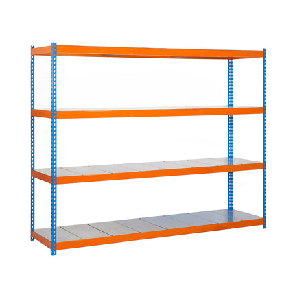 Estantería industrial Simonrack Simonforte 1800 x 600 mm Azul + Naranja + Galvanizado 2000 x 1800 x 600 mm 