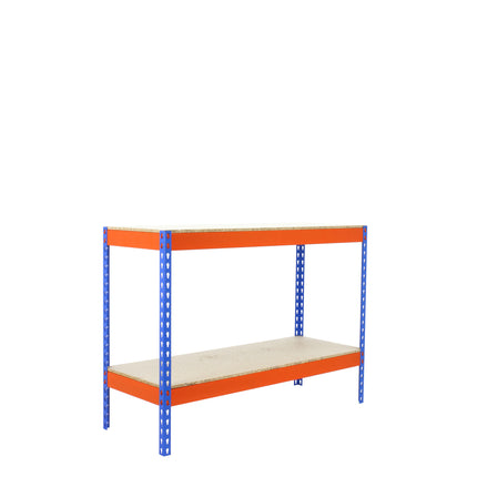 Estantería industrial Simonrack Simonforte 1200 x 750 mm Azul + Naranja + Madera 900 x 1200 x 750 mm 