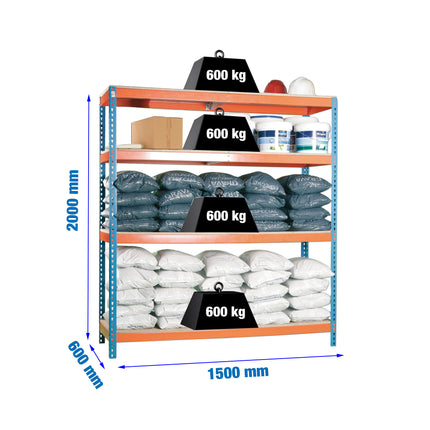 Estantería industrial Simonrack Simonforte fondo 600 mm, ancho 1500 mm