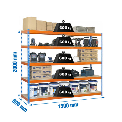 Estantería industrial Simonrack Simonforte 1500 x 600 mm