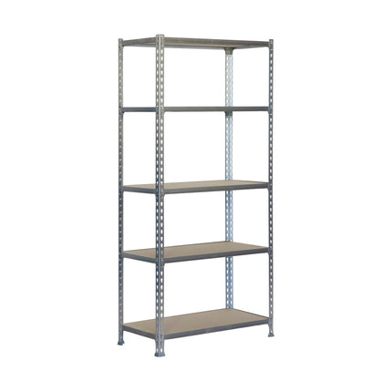 Estantería con baldas de madera Simonrack Maderclick Megaplus Galvanizado + Madera 2000 x 1200 x 500 mm · 5 estantes