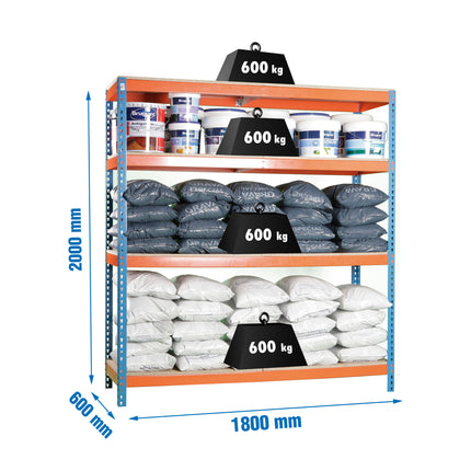 Estantería industrial Simonrack Simonforte 1800 x 600 mm