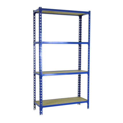 Estantería con baldas de madera Simonrack Maderclick Superplus Azul + Madera 1500 x 1100 x 500 mm · 4 estantes