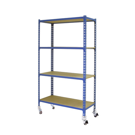 Estantería con baldas de madera Simonrack Maderclick Mobile 4/500 Azul + Madera