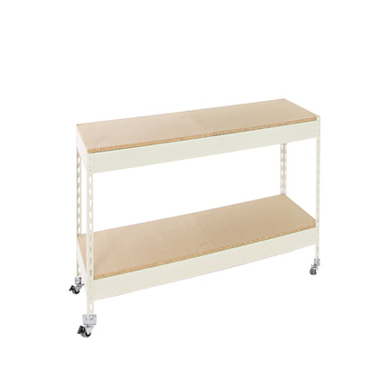 Estantería industrial Simonrack Simonforte 1200 x 600 mm Blanco + Madera 975 x 1200 x 600 mm 