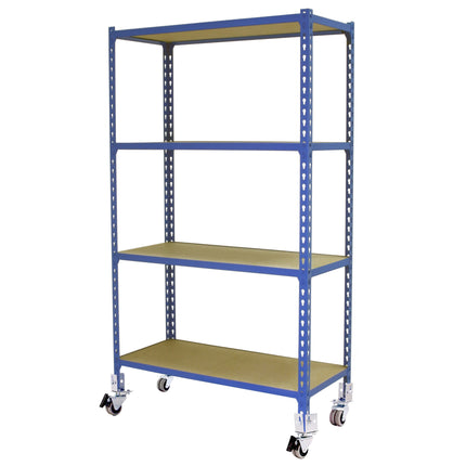 Estantería con baldas de madera Simonrack Maderclick Mobile Superplus Azul 1575 x 1100 x 500 mm · 4 estantes