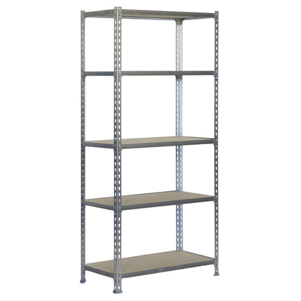 Estantería con baldas de madera Simonrack Maderclick Superplus Galvanizado + Madera 2000 x 1100 x 500 mm · 5 estantes