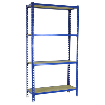 Estantería con baldas de madera Simonrack Maderclick PLUS Azul + Madera 1500 x 1000 x 500 mm · 4 estantes