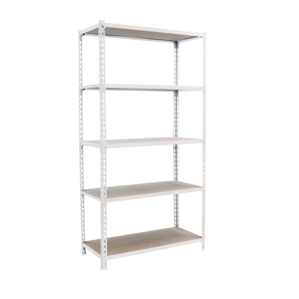 Estantería con baldas de madera Simonrack Maderclick Superplus Blanco + Madera 2000 x 1100 x 500 mm · 5 estantes