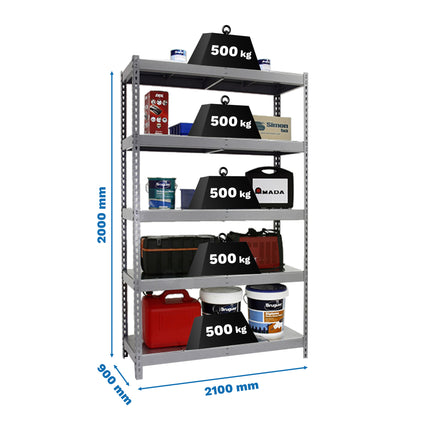 Estantería industrial Simonrack Simonforte fondo 900 mm, ancho 2100 mm