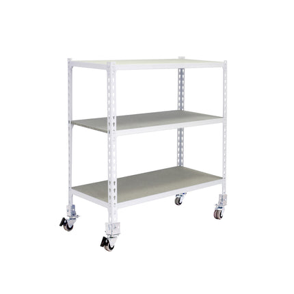 Estantería con baldas de madera Simonrack Maderclick Mobile PLUS Blanco + Madera 975 x 1000 x 300 mm · 3 estantes