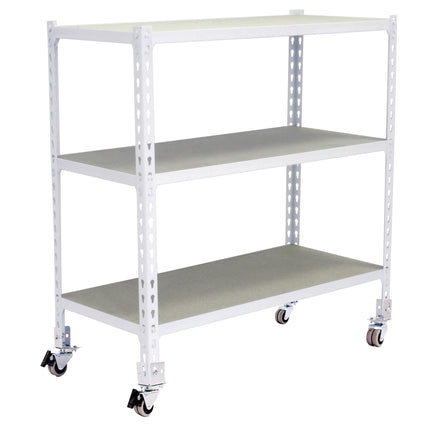Estantería con baldas de madera Simonrack Maderclick Mobile Superplus Blanco + Madera 975 x 1100 x 500 mm · 3 estantes