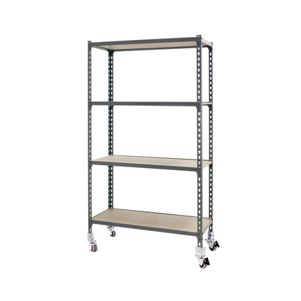 Estantería con baldas de madera Simonrack Maderclick Mobile PLUS Gris + Madera 1575 x 1000 x 500 mm · 4 estantes