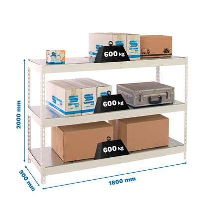 Estantería industrial Simonrack Simonforte fondo 900 mm, anchos 1500, 1800 y 2400 mm