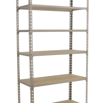 Estantería con baldas de madera Simonrack Maderclick Megaplus Galvanizado + Madera 2500 x 1200 x 500 mm · 6 estantes
