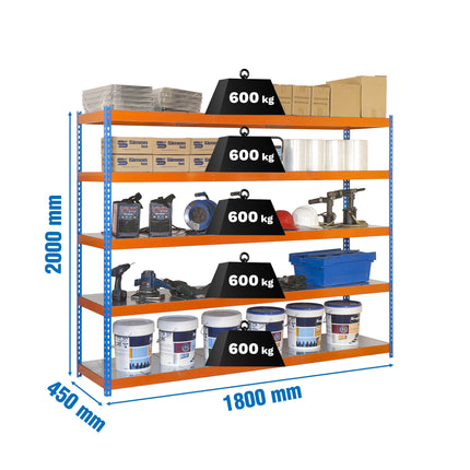 Estantería industrial Simonrack Simonforte 1800 x 450 mm