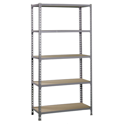 Estantería con baldas de madera Simonrack Maderclick Superplus Gris + Madera 2000 x 1100 x 500 mm · 5 estantes