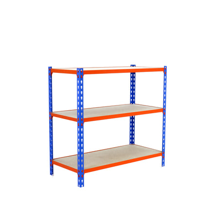 Estantería con baldas de madera Simonrack Maderclick Superplus Azul + Naranja + Madera 900 x 1100 x 500 mm · 3 estantes