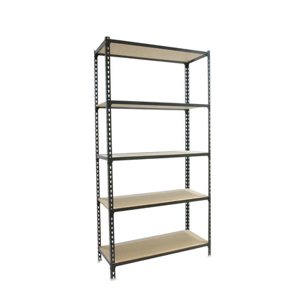 Estantería con baldas de madera Simonrack Maderclick PLUS Antracita + Madera 2000 x 1000 x 500 mm · 5 estantes