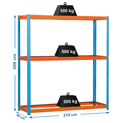 Estantería industrial Simonrack Simonforte fondo 600 mm, anchos 2100 y 2400 mm