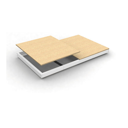 Estantería industrial Simonrack Simonforte 2400 x 450 mm Blanco + Madera 77 x 2400 x 450 mm 
