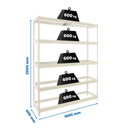 Estantería industrial Simonrack Simonforte 1800 x 600 mm