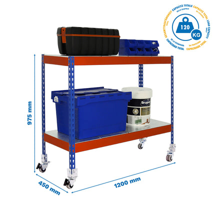 Estantería industrial Simonrack Simonforte fondo 450 mm, anchos 1200, 1800 y 2400 mm