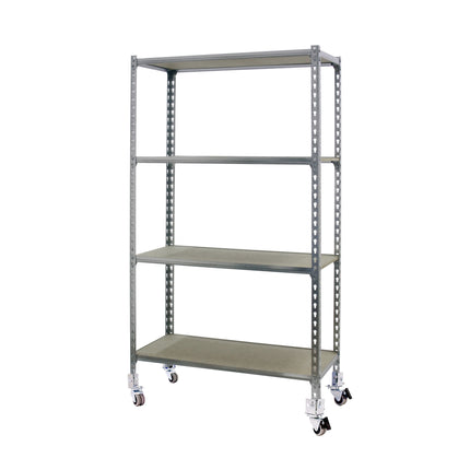 Estantería con baldas de madera Simonrack Maderclick Mobile PLUS Galvanizado + Madera 1575 x 1000 x 500 mm · 4 estantes
