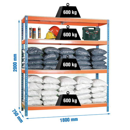 Estantería industrial Simonrack Simonforte 1800 x 750 mm