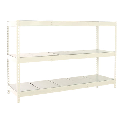 Estantería industrial Simonrack Simonforte fondo 900 mm, anchos 1500, 1800 y 2400 mm Blanco + Galvanizado 2000 x 2400 x 900 mm 3 estantes