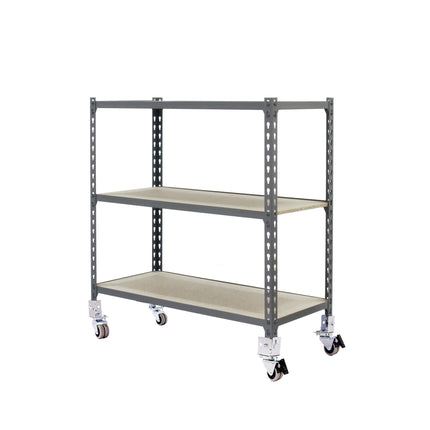 Estantería con baldas de madera Simonrack Maderclick Mobile 3/400 Gris + Madera