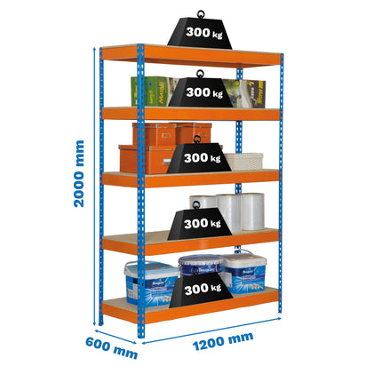 Estantería industrial Simonrack Bricoforte 1206-5 Chipboard