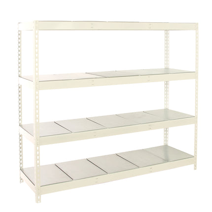 Estantería industrial Simonrack Simonforte fondo 450 mm, anchos 1200, 1800 y 2400 mm Blanco + Galvanizado 2000 x 2400 x 450 mm 4 estantes