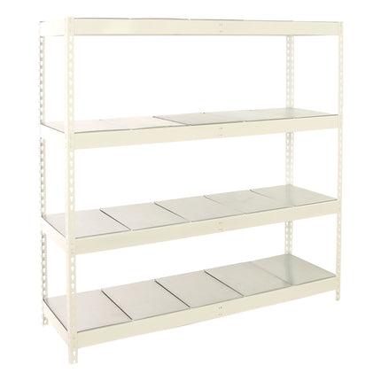 Estantería industrial Simonrack Simonforte fondo 450 mm, ancho 1500 mm Blanco + Galvanizado 2000 x 1500 x 450 mm 4 estantes