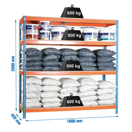 Estantería industrial Simonrack Simonforte 1800 x 450 mm