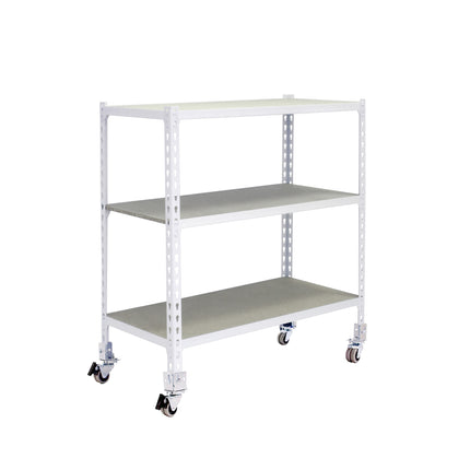 Estantería con baldas de madera Simonrack Maderclick Mobile 3/400 Blanco + Madera