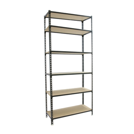 Estantería con baldas de madera Simonrack Maderclick PLUS Antracita + Madera 2500 x 1000 x 500 mm · 6 estantes