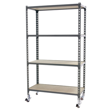 Estantería con baldas de madera Simonrack Maderclick Mobile Superplus Gris 1575 x 1100 x 500 mm · 4 estantes