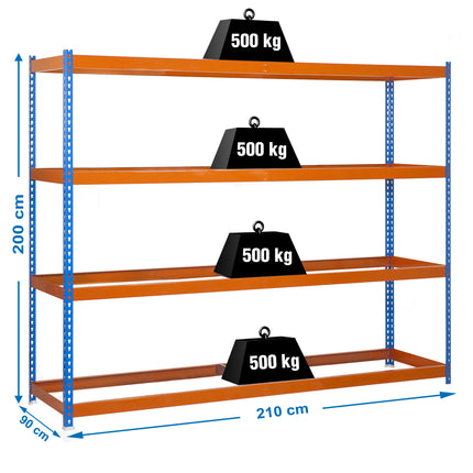 Estantería industrial Simonrack Simonforte fondo 900 mm, ancho 2100 mm