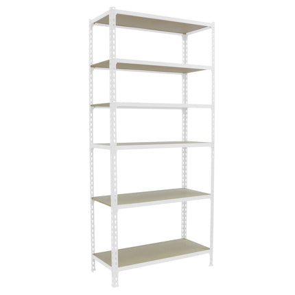 Estantería con baldas de madera Simonrack Maderclick PLUS Blanco + Madera 2500 x 1000 x 500 mm · 6 estantes