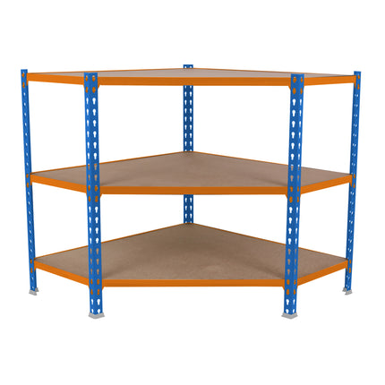 Estantería con baldas de madera Simonrack Maderclick Azul + Naranja + Madera 900 x 900 x 500 mm · 3 estantes