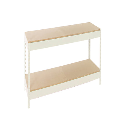Estantería industrial Simonrack Simonforte fondo 600 mm, anchos 1200 y 1800 mm Blanco + Madera 900 x 1200 x 600 mm 2 estantes