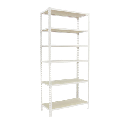 Estantería con baldas de madera Simonrack Maderclick Megaplus Blanco + Madera 2500 x 1200 x 500 mm · 6 estantes