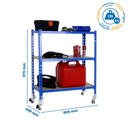Estantería con baldas de madera Simonrack Maderclick Mobile 3/400