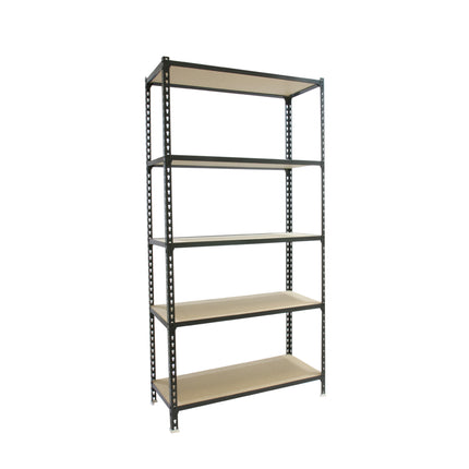 Estantería con baldas de madera Simonrack Maderclick Superplus Antracita + Madera 2000 x 1100 x 500 mm · 5 estantes