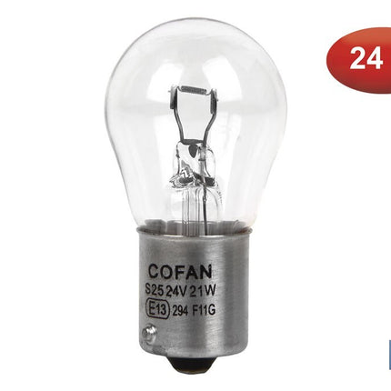 Lámpara de 1 porlo P21 W (BA15s) 24 V Cofan · Imagen de la familia