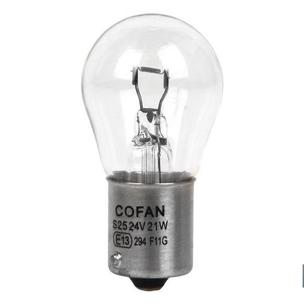 Lámpara de 1 porlo P21 W (BA15s) 24 V Cofan · Foto del fabricante