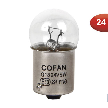 Lámpara piloto R5W (BA15s) 24 V Cofan · Imagen de la familia