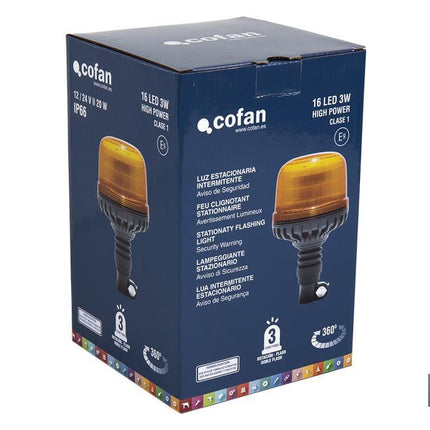 Luz Estacionaria destellante Led Naranja Clase 1 | ECE R65 | Para soporte flexible de 12/24 V | Clasificación de Protección IP66